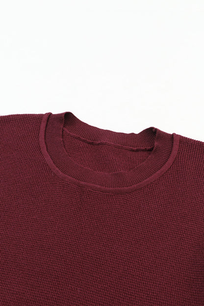 Threaded Pear Aria Sleeve Plain Knit Sweater