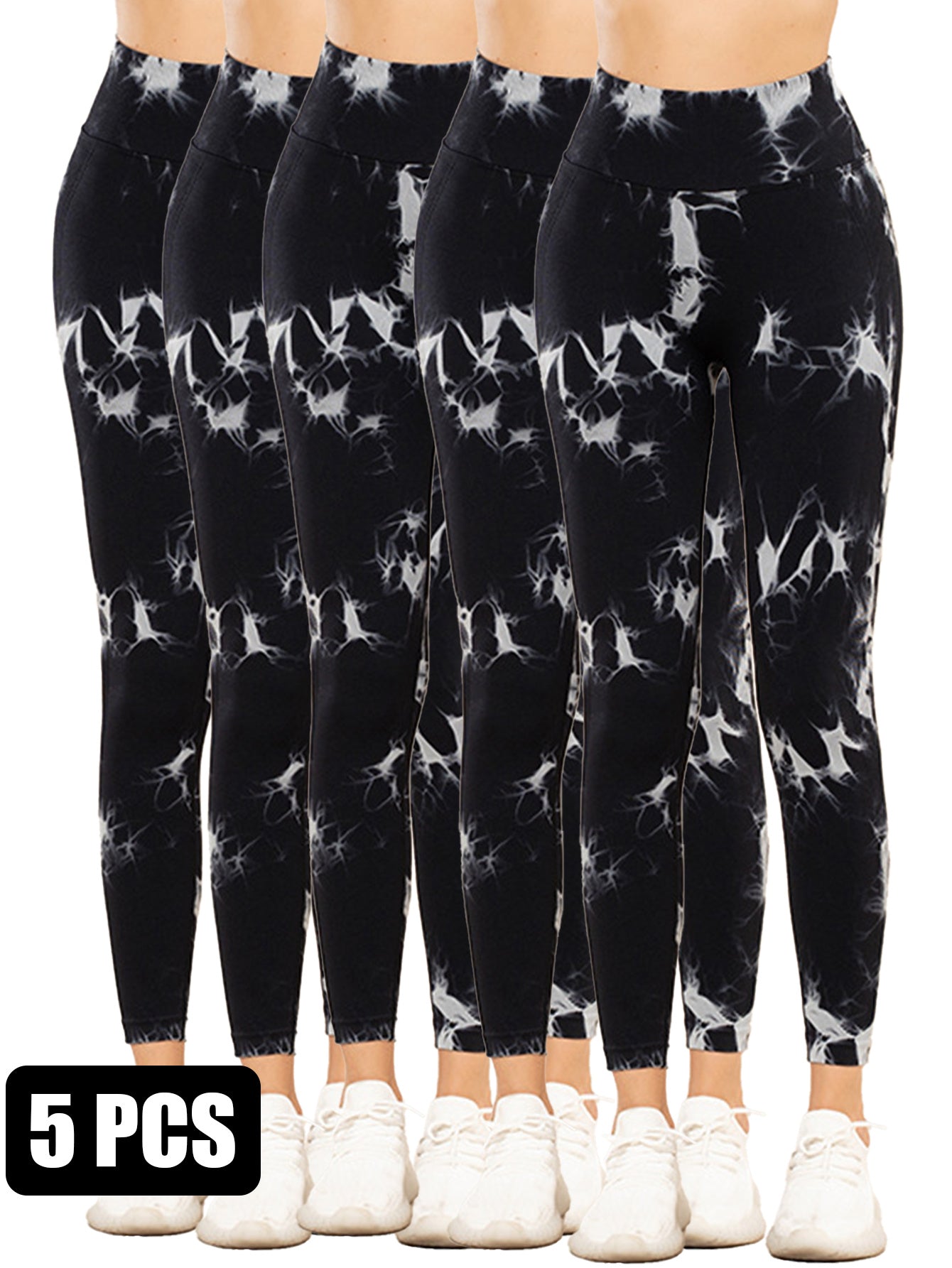 5-Pack Tie Dye Cut-Out Leggings