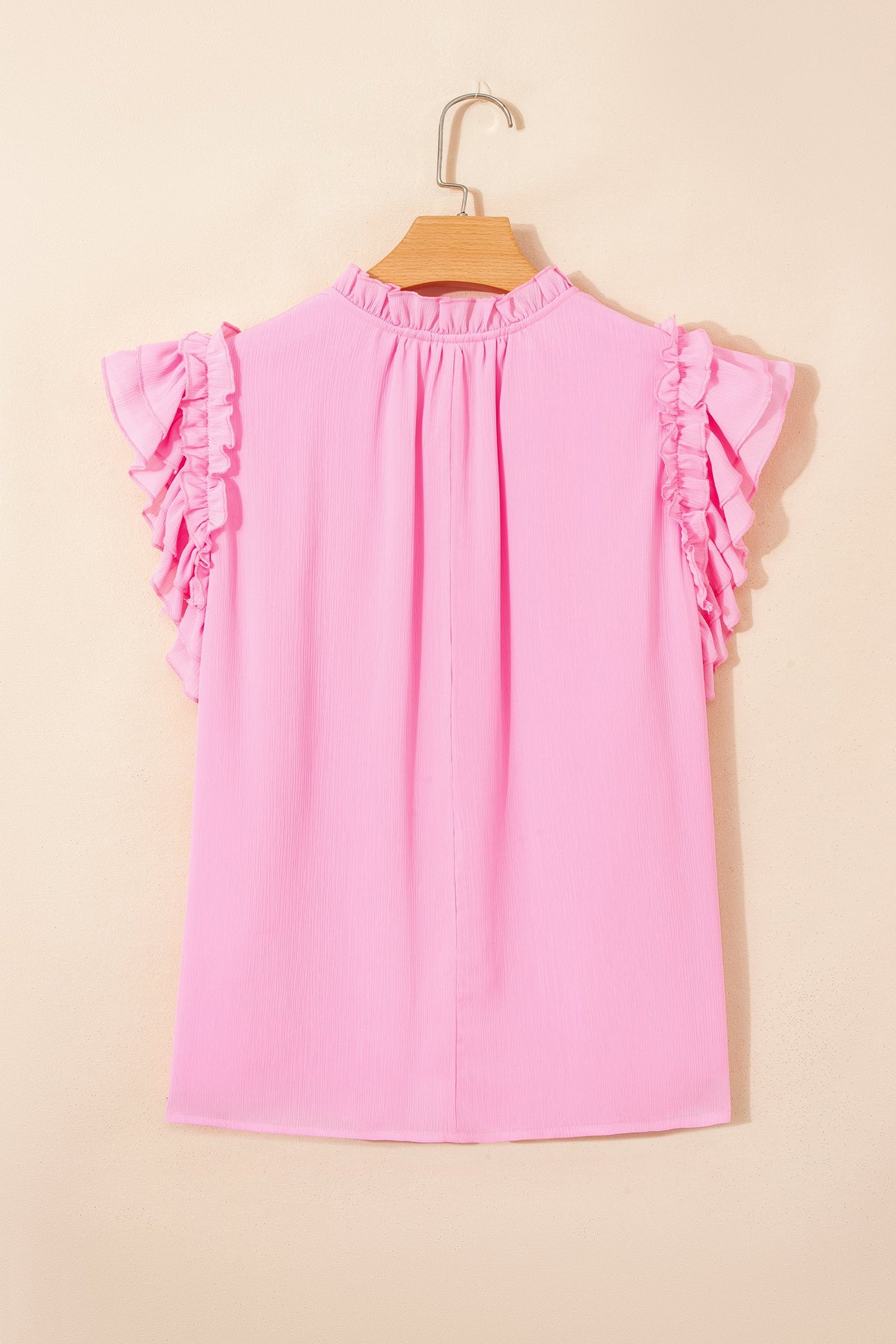 Threaded Pear Milena Ruffle Short Sleeve Plus Blouse