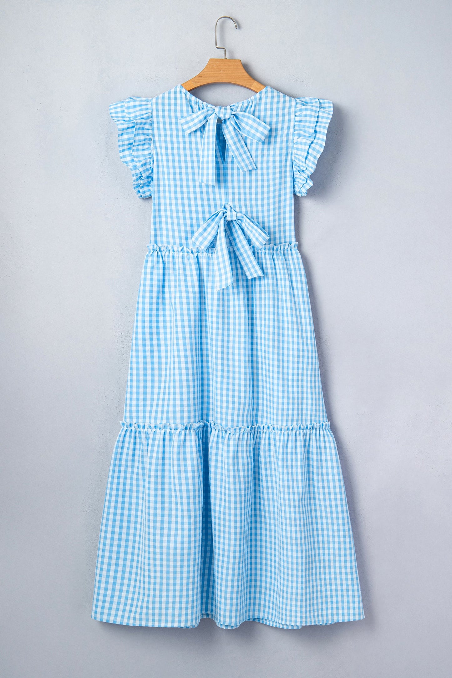 Threaded Pear Deborah Sleeve Gingham Maxi Dress