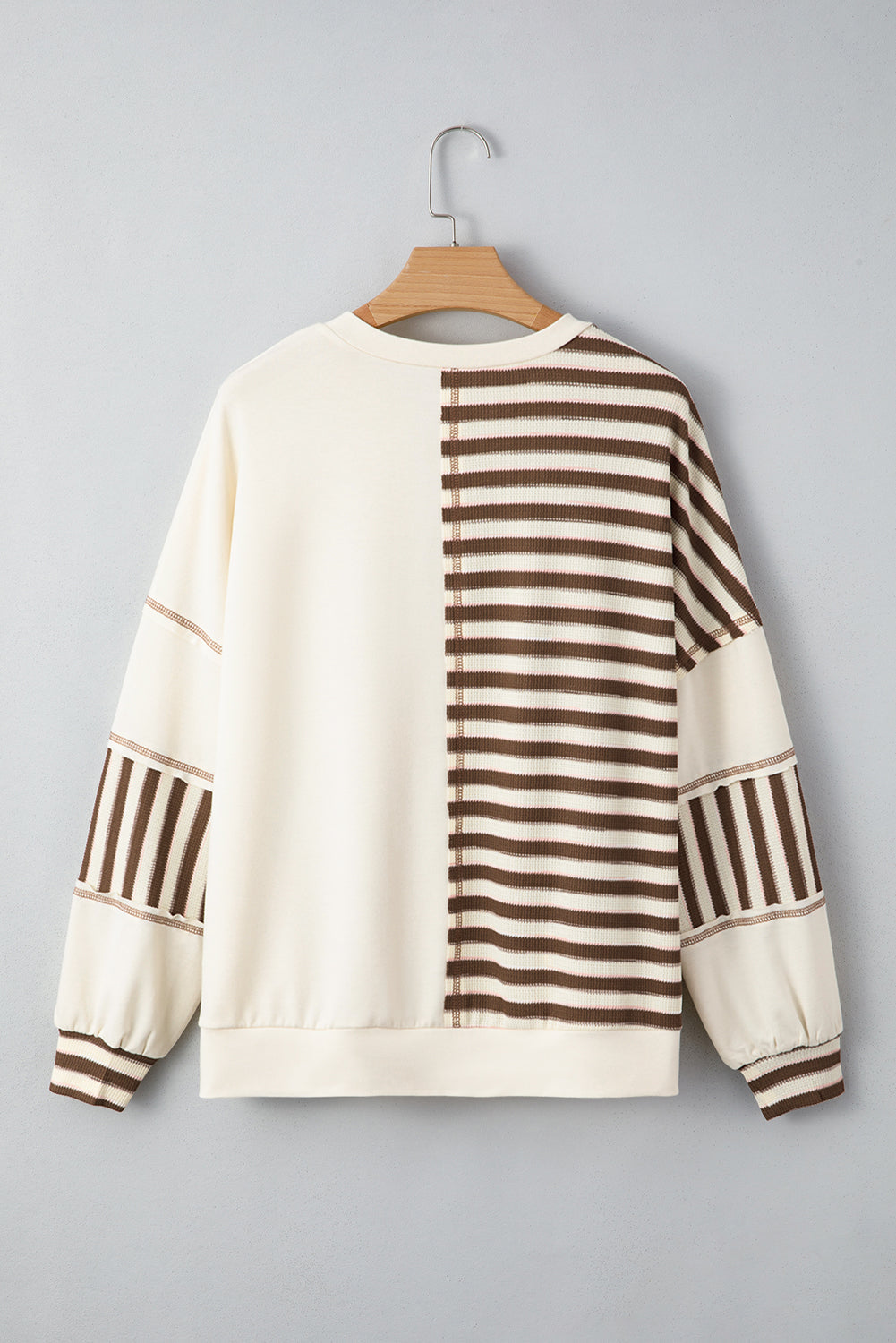Threaded Pear Ariana Stripe Stitched Oversized Sweatshirt