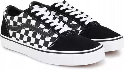 Vans Ward Checkered Men's Sneakers — Black/White Suede
