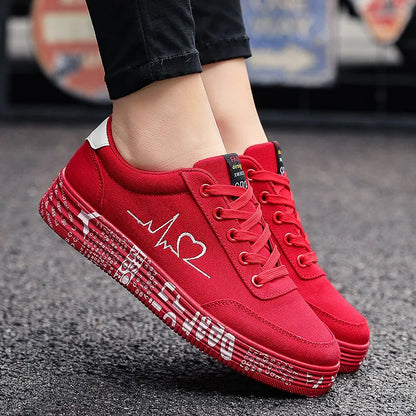 Round Toe Lace Up Platform Sneakers