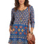 Blue Multicolor Bohemian Print
