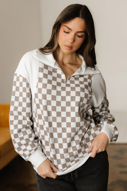 Threaded Pear Rosalia Ribbed Patchwork Loose Sweatshirt
