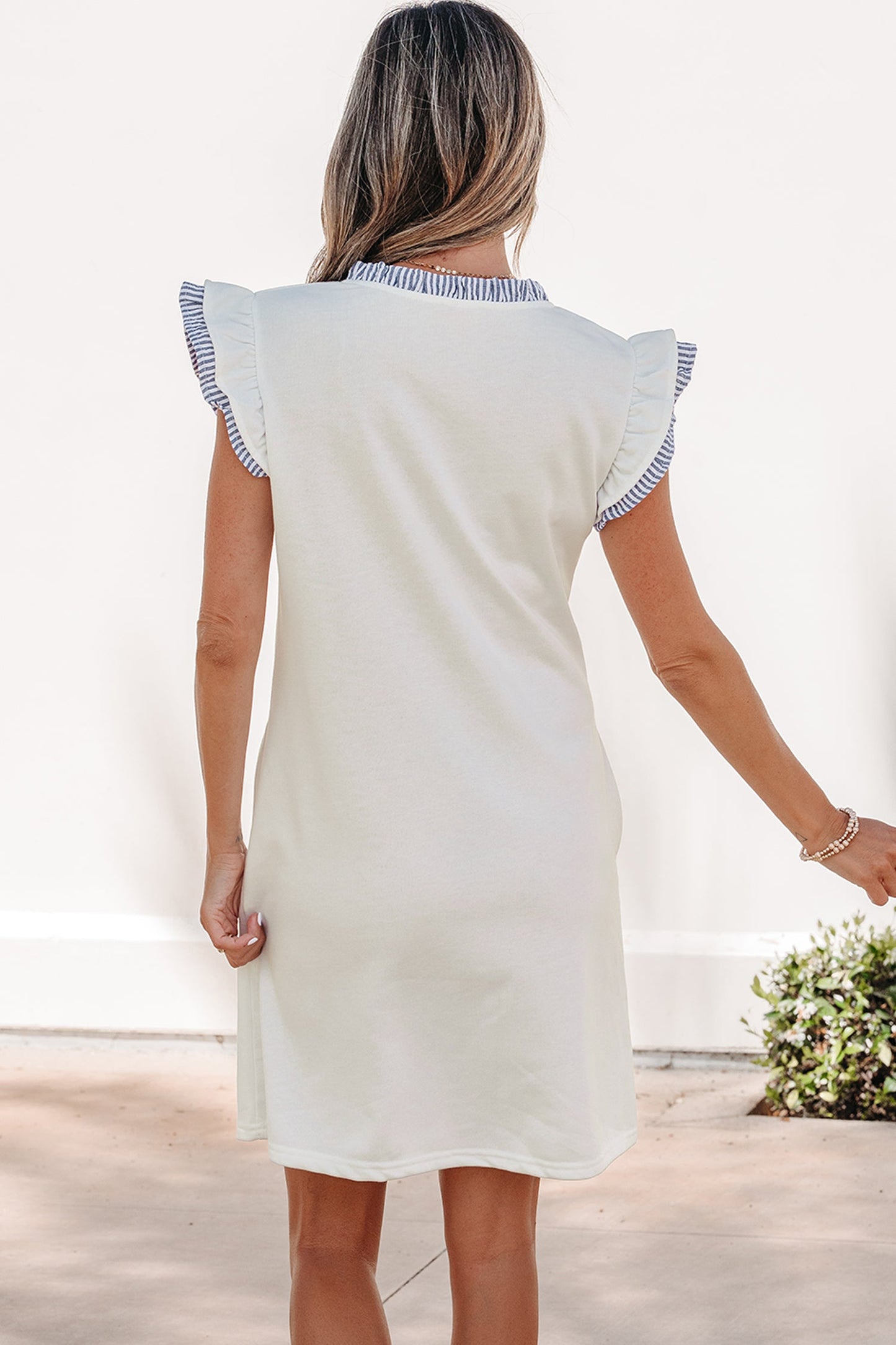Threaded Pear Aleena Ruffle Trim Sleeveless Dress