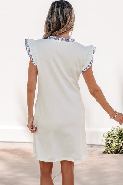 Threaded Pear Aleena Ruffle Trim Sleeveless Dress