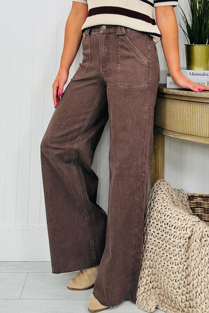 Threaded Pear Elora Washed Patch Loose Jeans