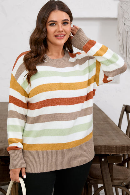 Threaded Pear Wrenleigh Colorblock Drop Shoulder PLUS Sweater
