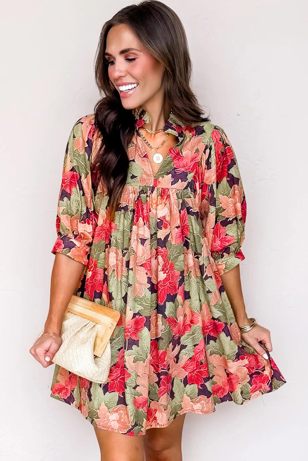 Threaded Pear Annika Half Sleeve Mini Dress