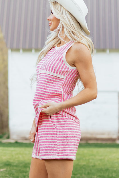 Threaded Pear Nala Contrast Trim Casual Tank Set