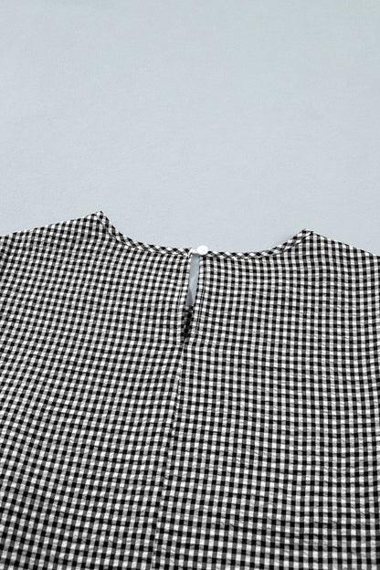 Threaded Pear Carolina Ruffled Half Sleeve Blouse