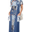White Blue Patchwork Print
