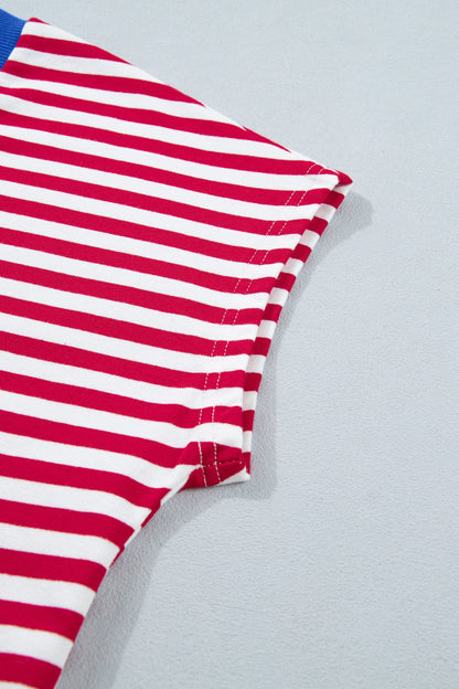 Threaded Pear Skye Stripe Trim Tee Set