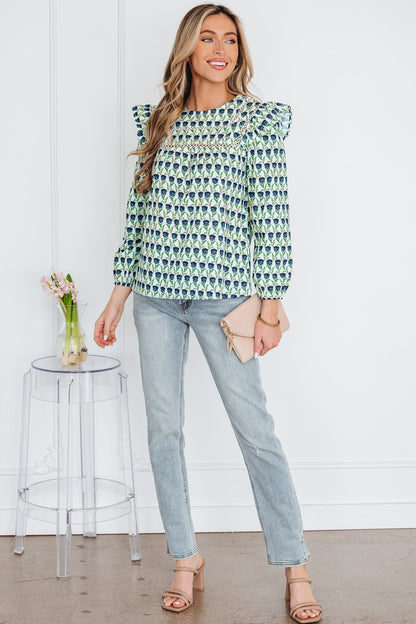 Threaded Pear Amalia Long Sleeve Blouse Long Sleeve Top