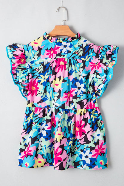 Threaded Pear Dani Sleeve Tied Notched PLUS Blouse