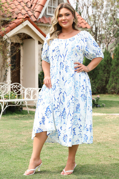 Threaded Pear Gia Plus Size Floral Midi Dress