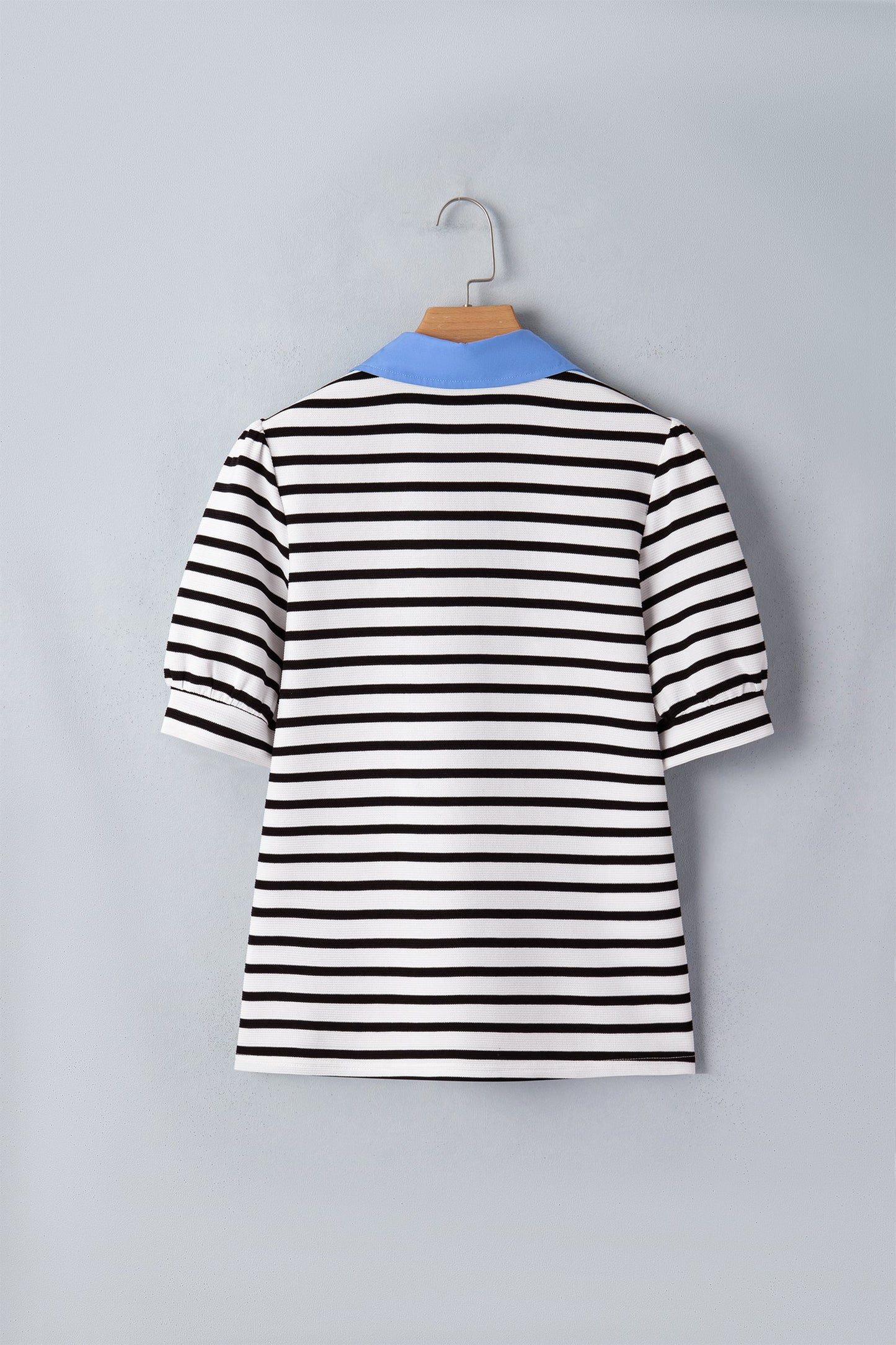 Threaded Pear Lina Block Polo Collar Blouse
