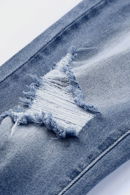 Threaded Pear Georgia Skinny Distressed Capri Jeans