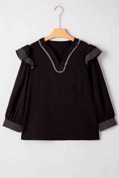 Threaded Pear Elowen Long Sleeve Blouse Long Sleeve Top