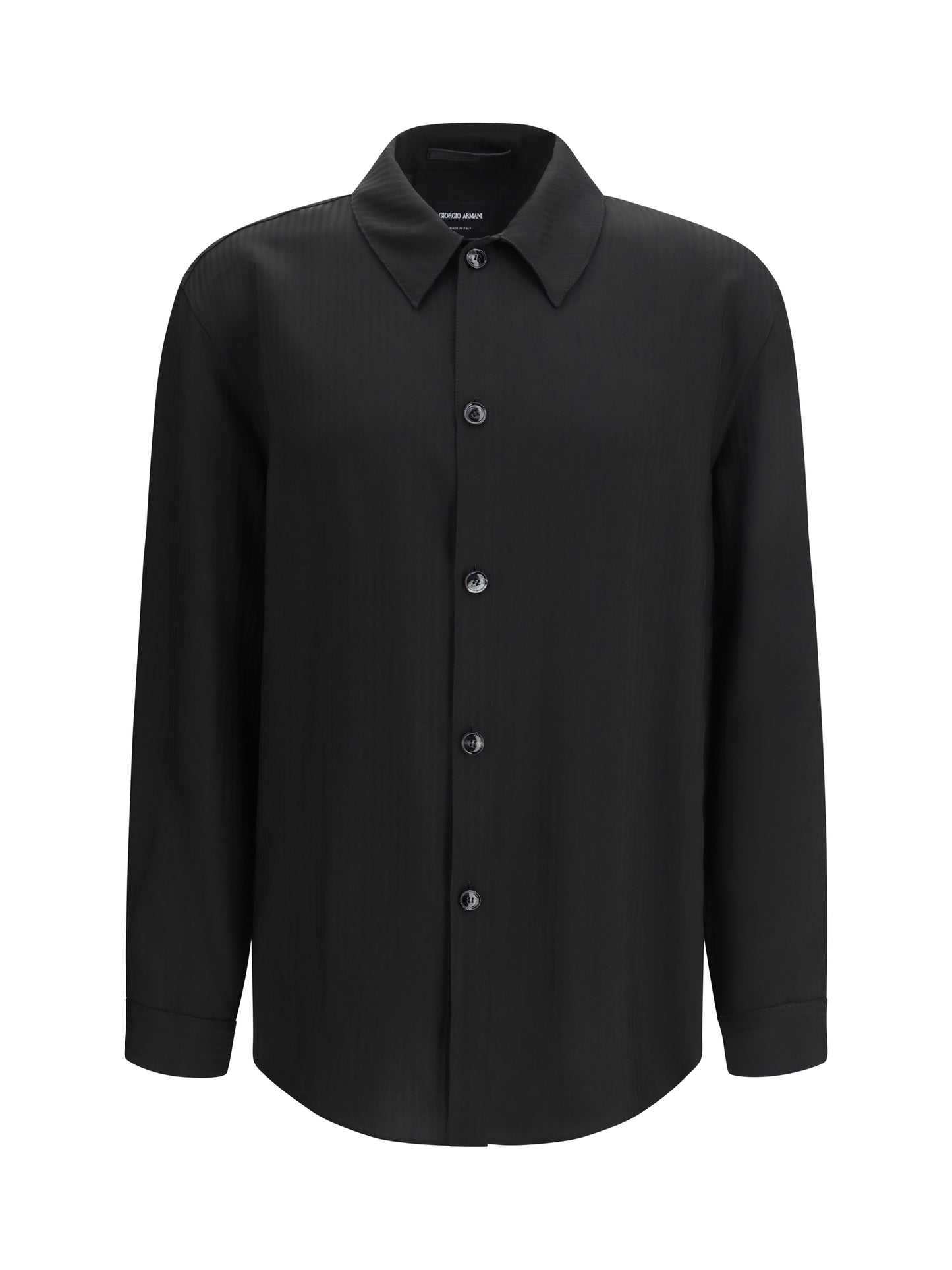 Shirt Chevron Viscose Twill Black