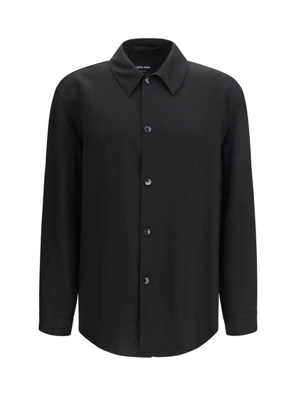 Shirt Chevron Viscose Twill Black