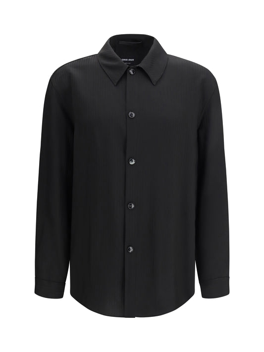 Shirt Chevron Viscose Twill Black