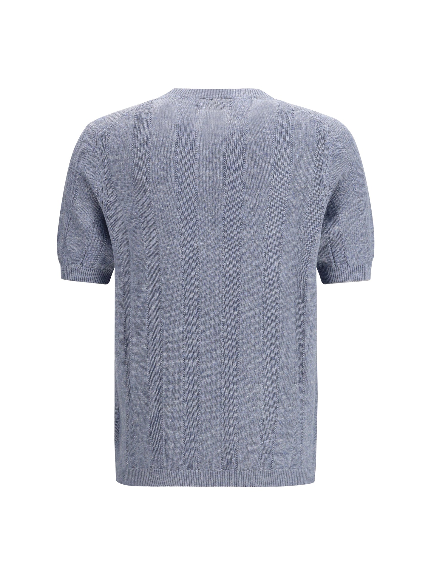 Short-Sleeve Knitted Top Linen-Blend