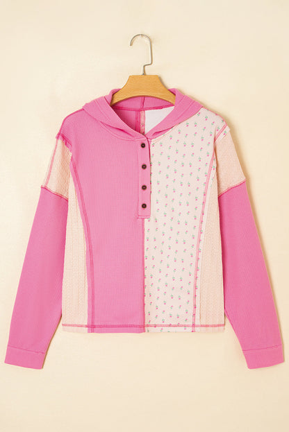 Threaded Pear Hollievi Patchwork Hooded Oversize Pullover