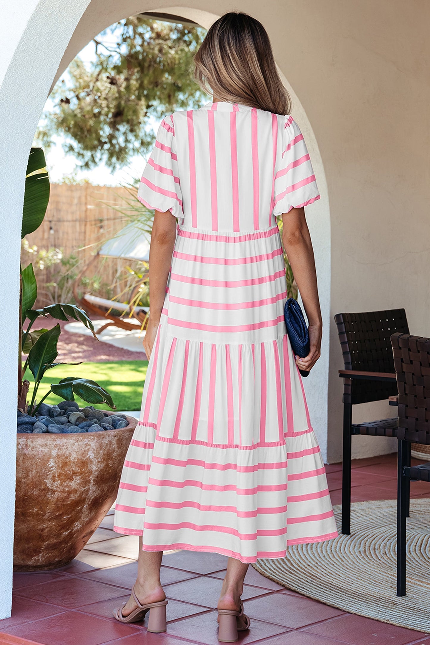Threaded Pear Ariyah Half Sleeve Vacation Dress