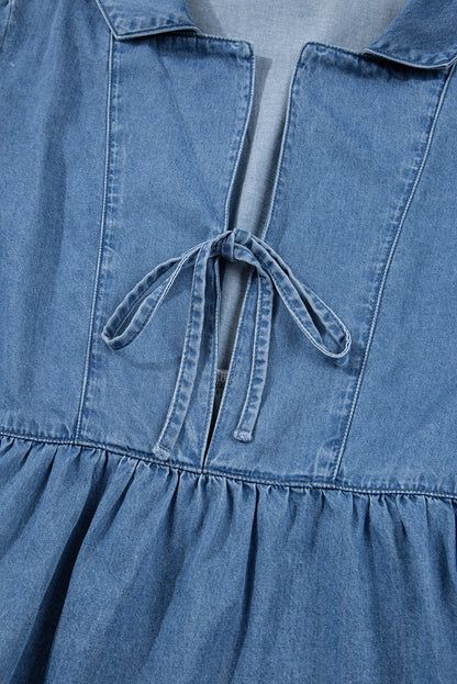 Threaded Pear Emmy Sleeve Tied Peplum Top