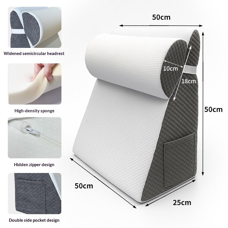 Triangular & Semicircular Bedside Pillow Set – Memory Foam Sofa Backrest Cushions