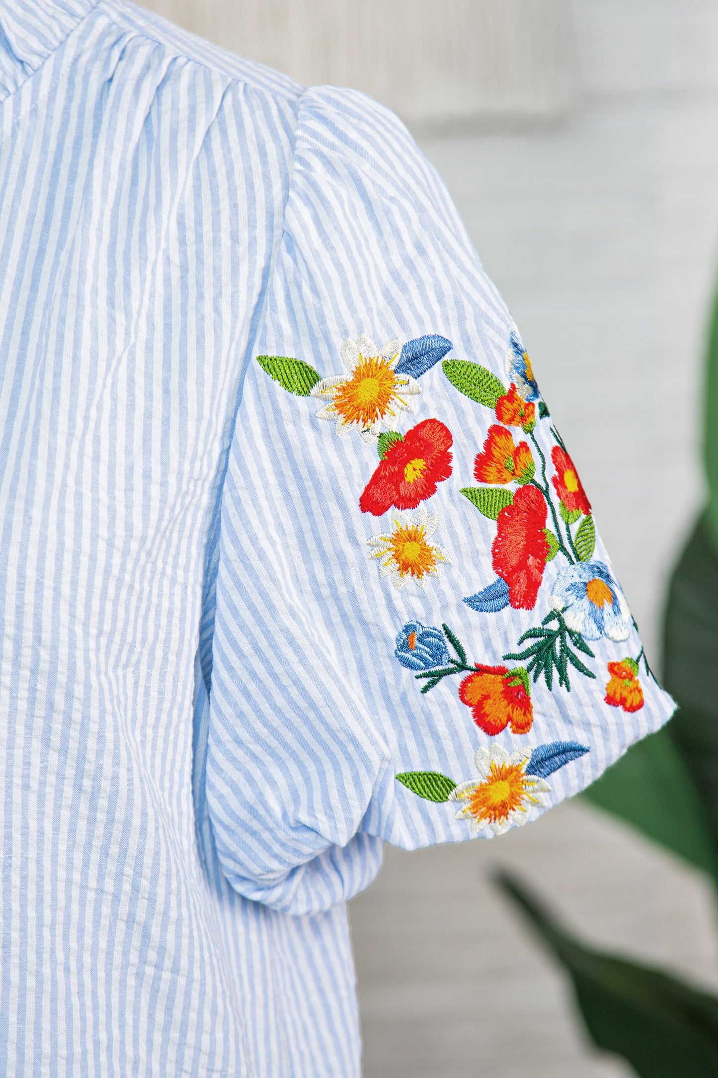 Threaded Pear Ruthie Sleeve Ruffle Trim Shirt