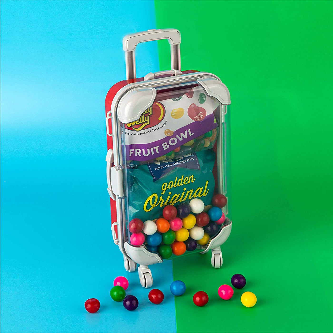 Blue Plastic Suitcase Candy Box 3 Pack 7.5"x5"x2.5" by Hammont