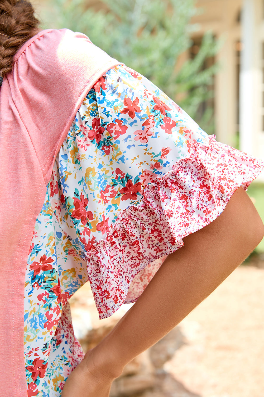Threaded Pear Lacey Ruffled Short Sleeve PLUS Blouse
