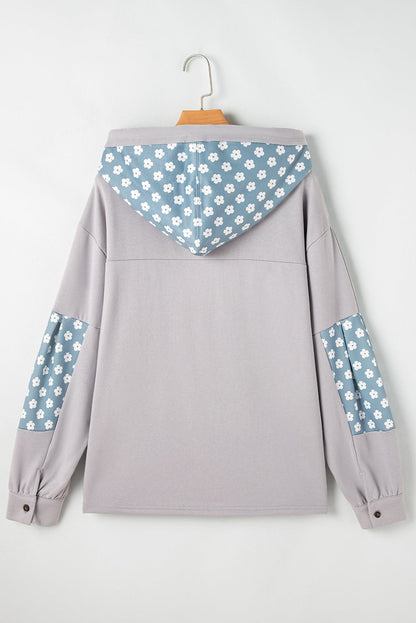 Threaded Pear Hallie Star Pattern Drawstring Hoodie