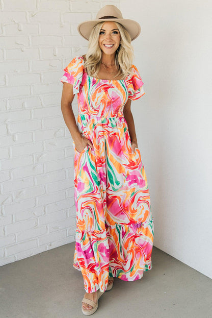 Threaded Pear Avery Smocked Bust Maxi Dress