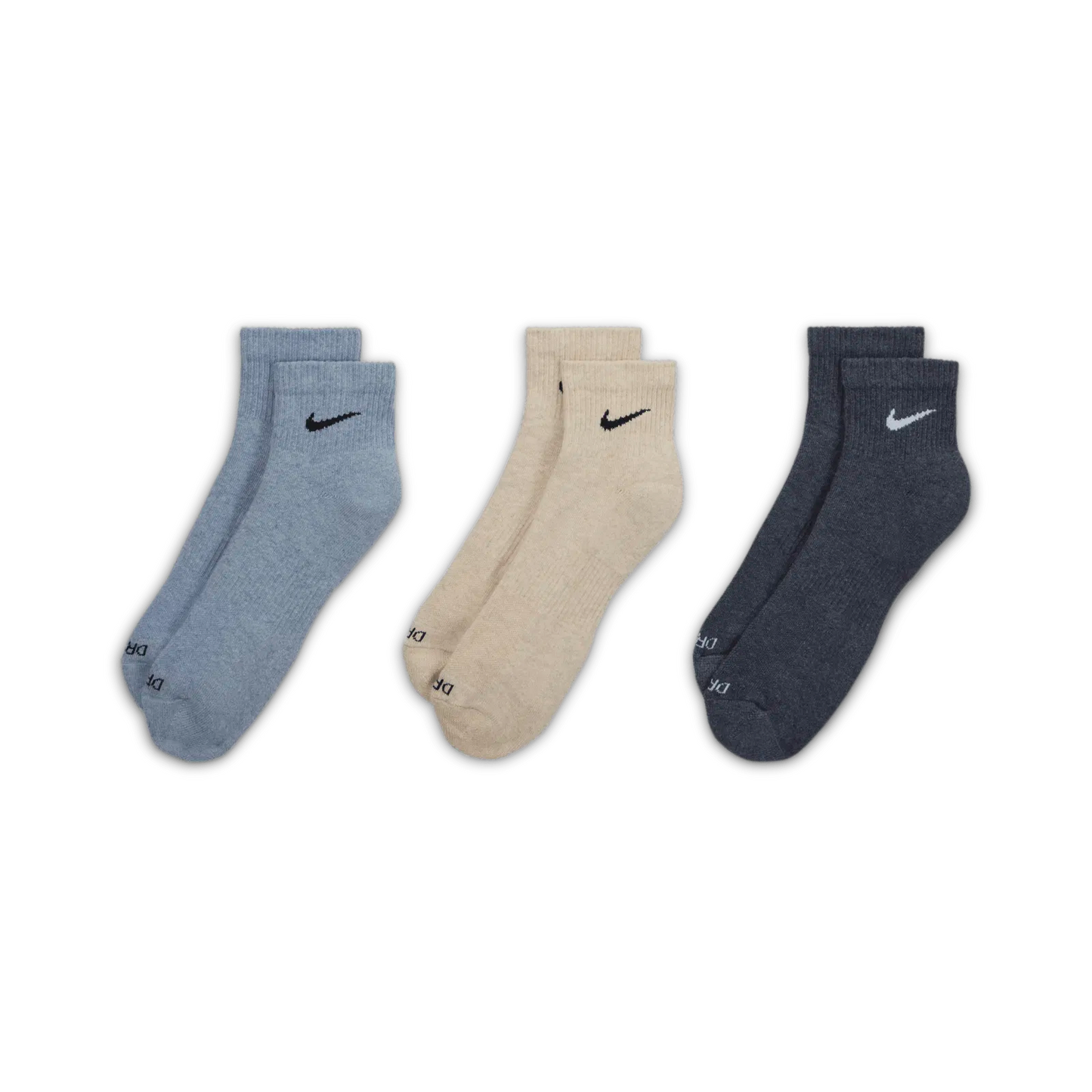 Nike Men's 3 Pack Dri-Fit Plus Quarter Socks - SX6890-901