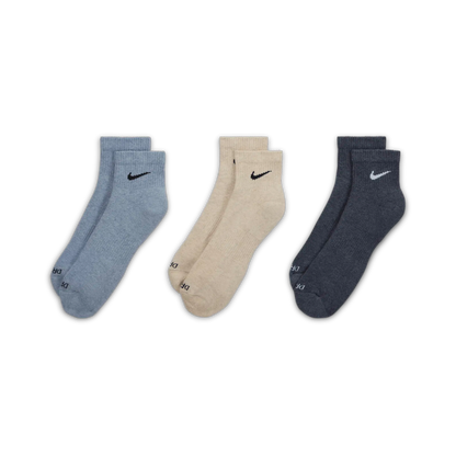 Nike Men's 3 Pack Dri-Fit Plus Quarter Socks - SX6890-901