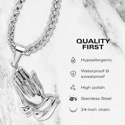 Bless Up Praying Hands Pendant