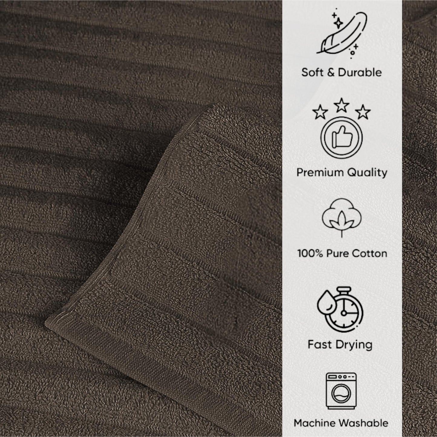 Classic Turkish Towels 100% Turkish Cotton Washcloths Set of 6, Absorbent & Quick Dry, Face Towels Wash Cloths for Hotel, Spa & Gym I 13"x13" - Classic Turkish Towels