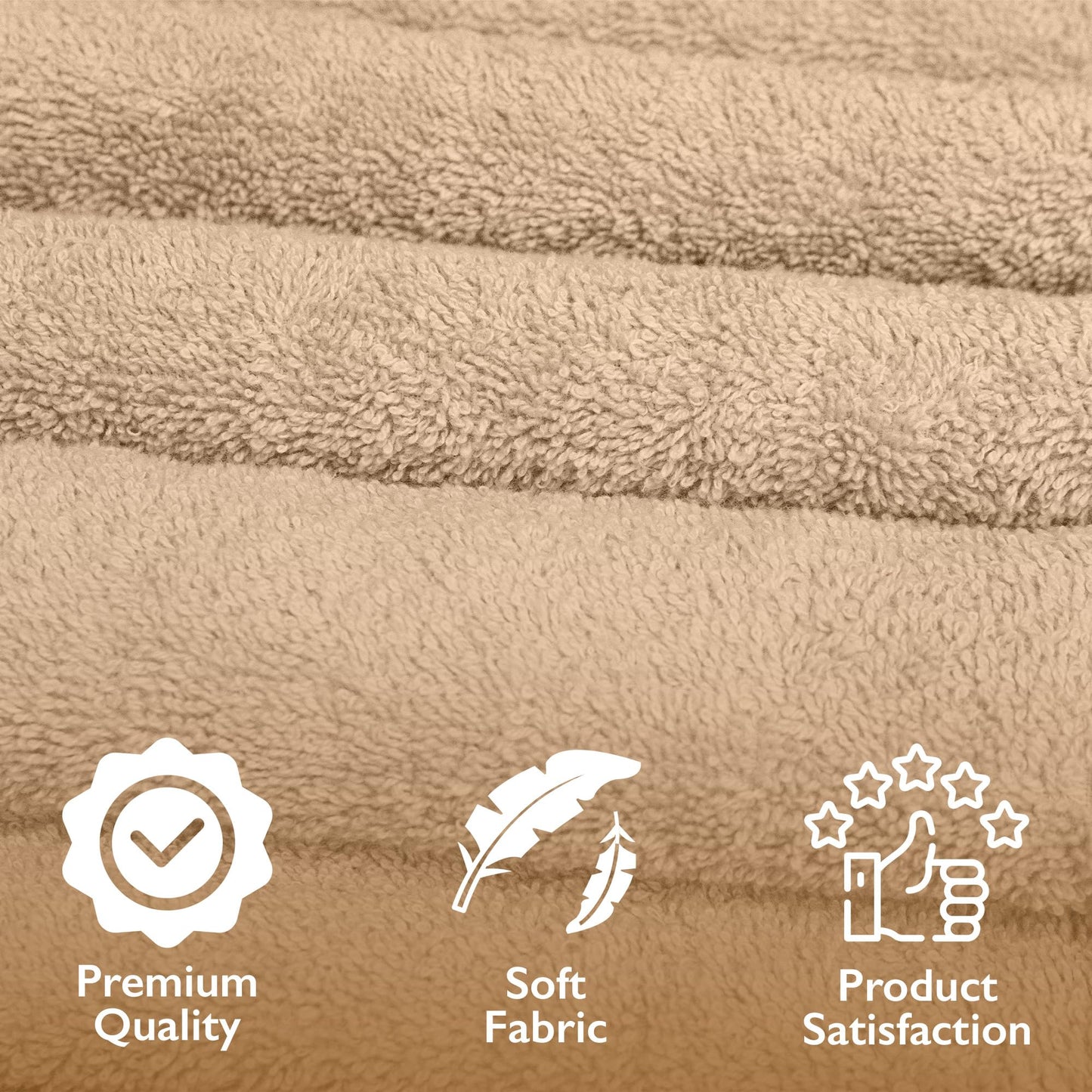 Luxury 6-Piece Shelly Towel Set - 100% Cotton Terry Cloth, 2 Bath Towels, 2 Hand Towels & 2 Washcloths, Soft, Quick Dry & High Absorbent - Classic Turkish Towels