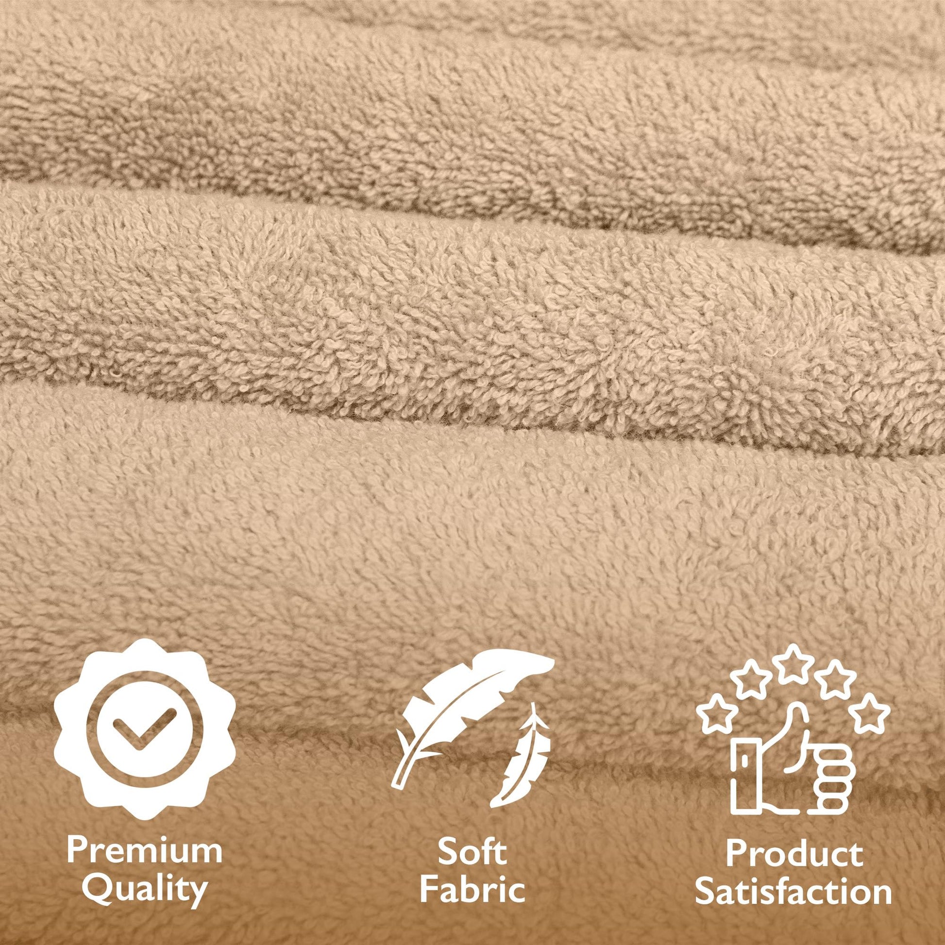 Luxury 6-Piece Shelly Towel Set - 100% Cotton Terry Cloth, 2 Bath Towels, 2 Hand Towels & 2 Washcloths, Soft, Quick Dry & High Absorbent - Classic Turkish Towels