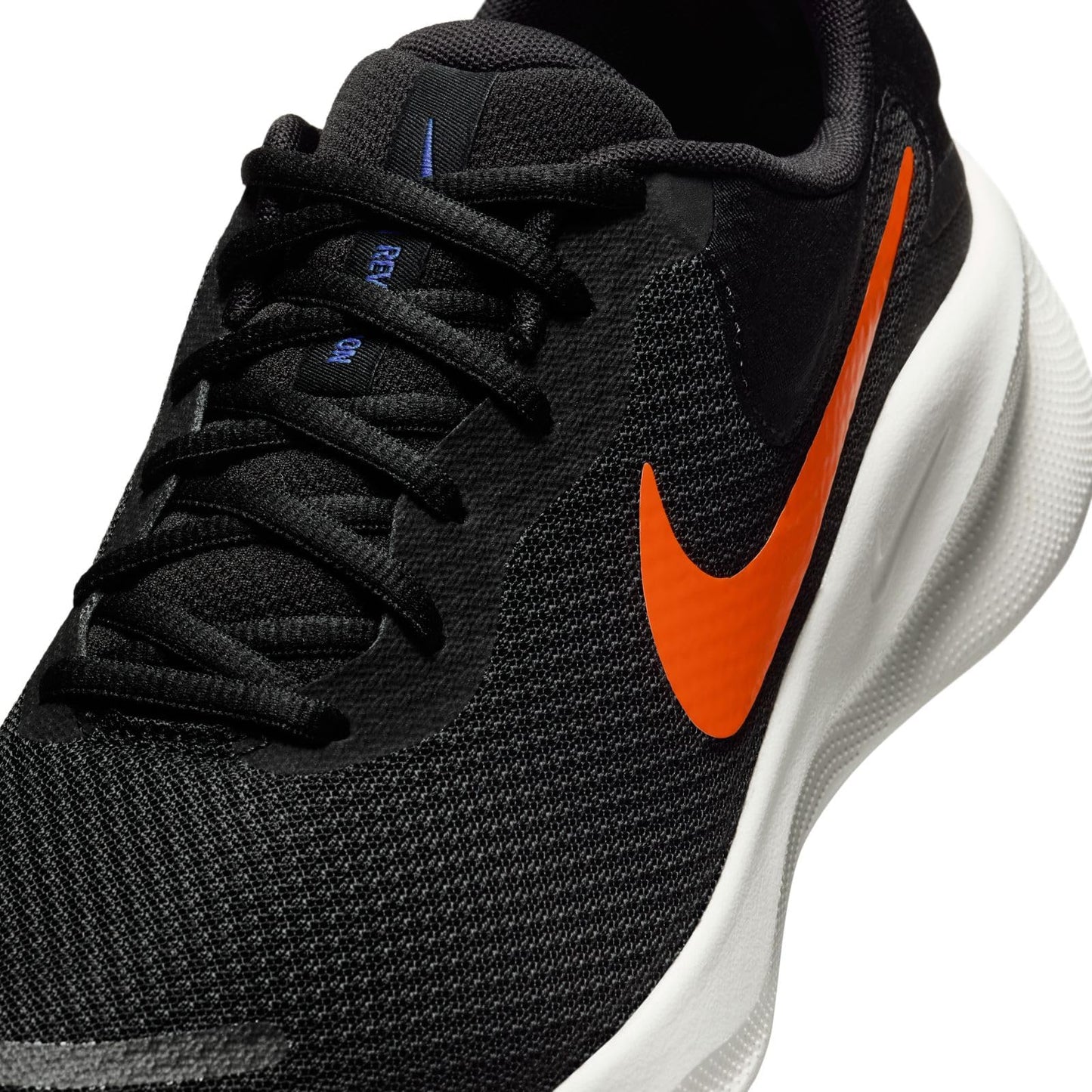 Nike Men's Revolution 7 'Black Astronomy Blue Sail Hyper Crimson' Sneakers