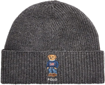 Polo Ralph Lauren Men's Solid Flag Bear Beanie Hats