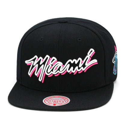 Mitchell & Ness Men's NBA Miami Heat Neon Vice Lights Snapback Snapback Caps
