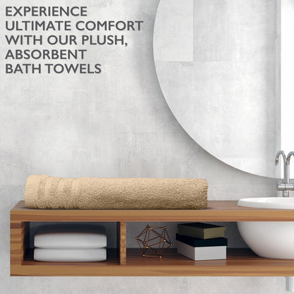 4 Piece Premium Bath Towels Set - 100% Cotton Terry Cloth, Absorbent & Soft, Machine Washable & Quick Dry - 27"x54" Set of 4 - Classic Turkish Towels