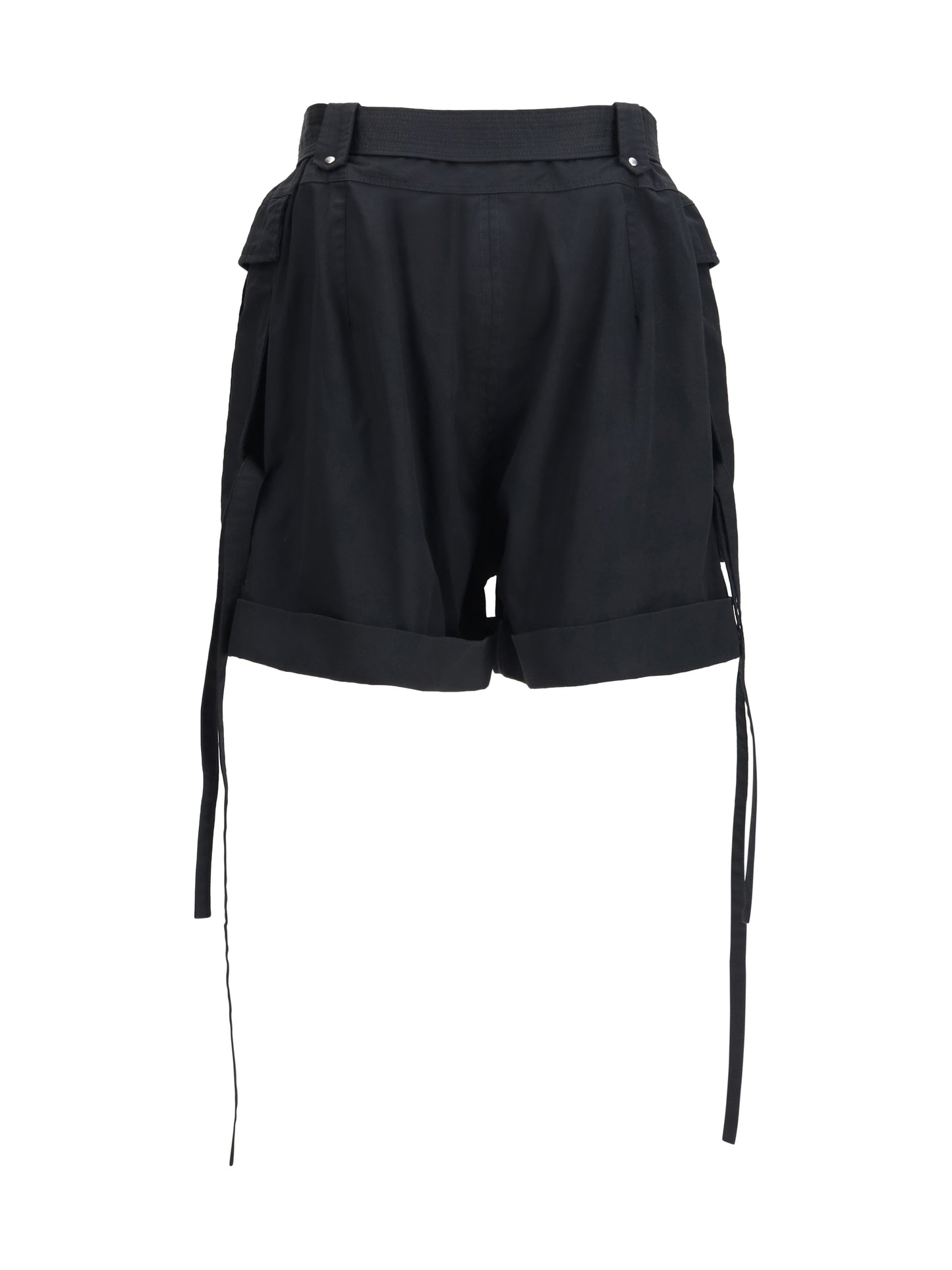 Shorts With Belt Black Cotton