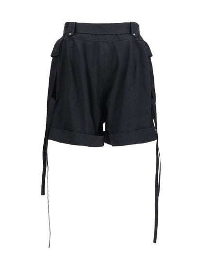 Shorts With Belt Black Cotton