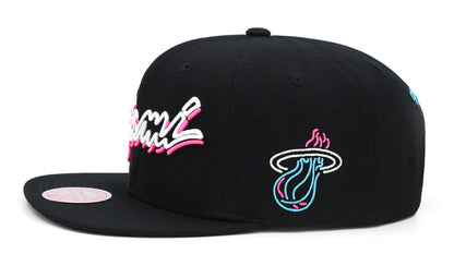 Mitchell & Ness Men's NBA Miami Heat Neon Vice Lights Snapback Snapback Caps